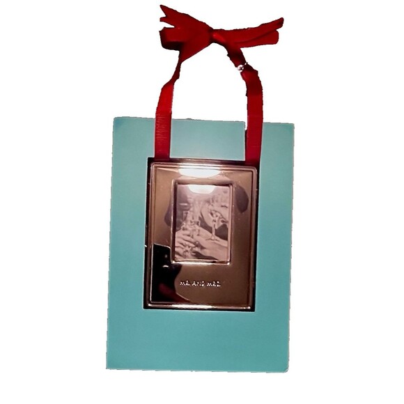 Kate Spade Lenox Darling Point Mr & Mrs Silver Plated Mini Frame Ornament NIB - Picture 1 of 13